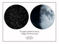 Mapa Estelar + Lunar Enmarcado 28x37cm
